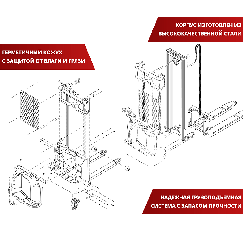 Фото 92 - Самоходный Штабелер AX-3512 OXLIFT 3,5 м 1200 кг.